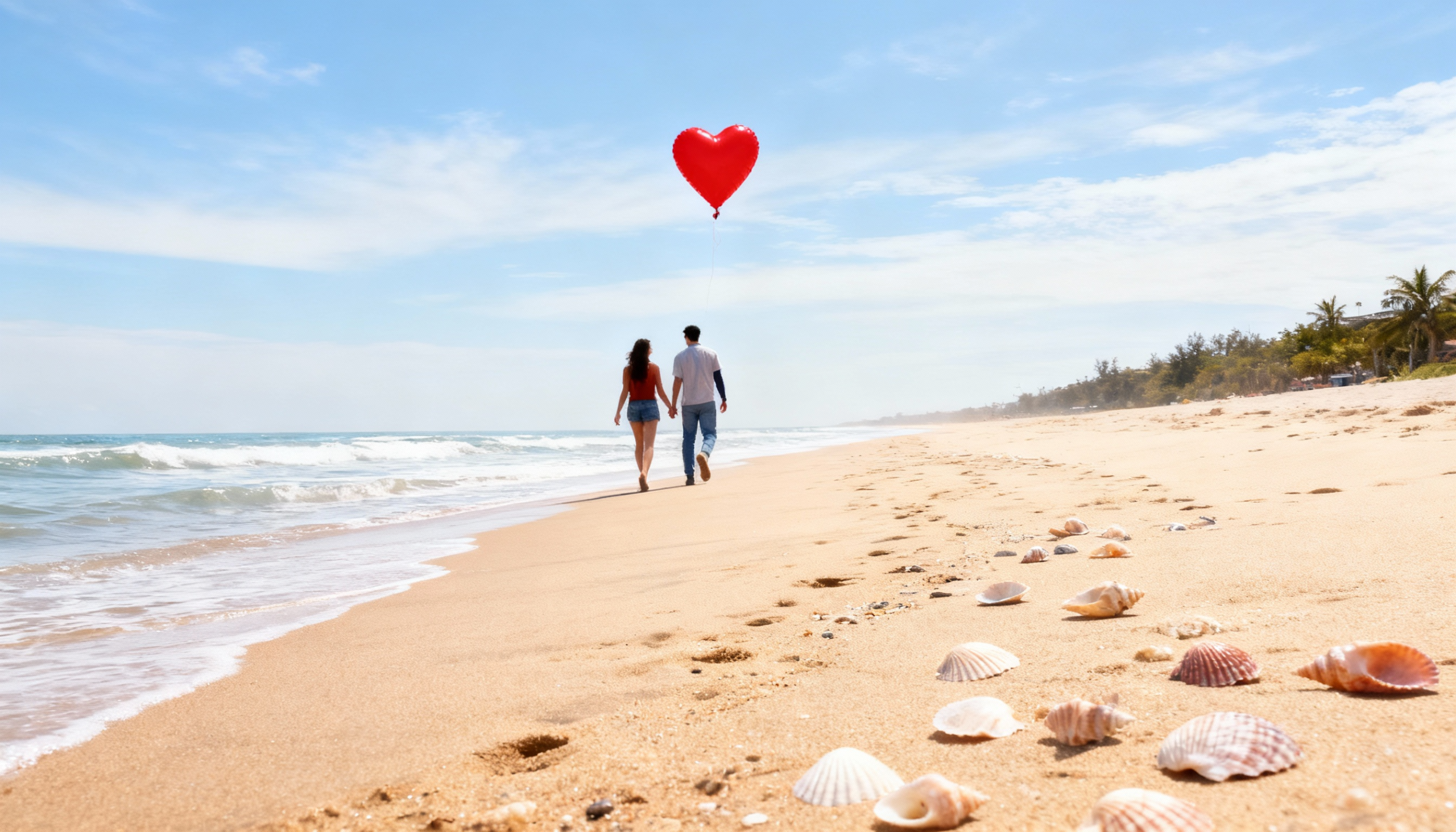 couple in love walking on the beach in Goa